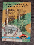 1991 Stadium Club #599 Checklist 401-500