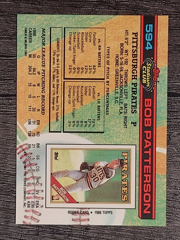1991 Stadium Club #594 Bob Patterson