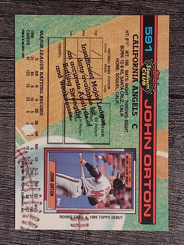 1991 Stadium Club #591 John Orton