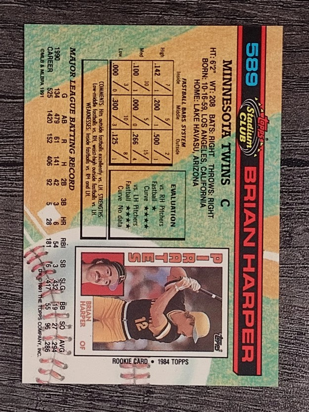 1991 Stadium Club #589 Brian Harper