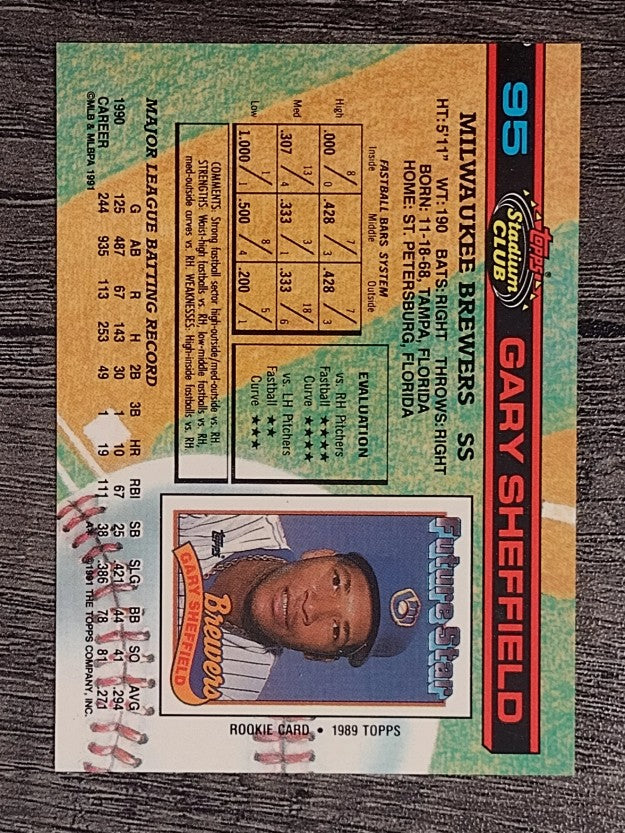 1991 Stadium Club #95 Gary Sheffield