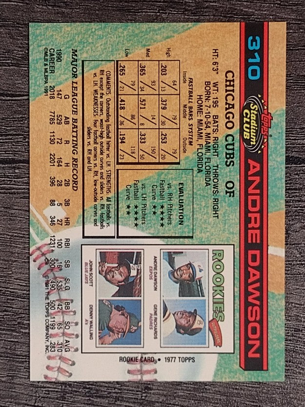 1991 Stadium Club #310 Andre Dawson
