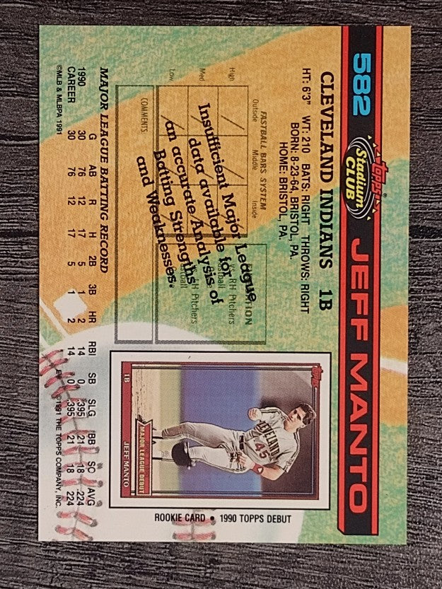 1991 Stadium Club #582 Jeff Manto
