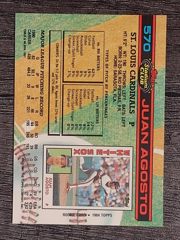 1991 Stadium Club #570 Juan Agosto