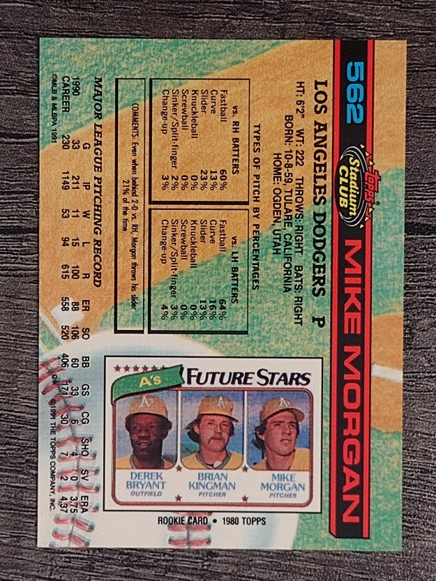 1991 Stadium Club #562 Mike Morgan