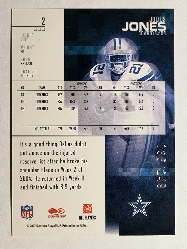2007 Leaf Rookies and Stars Silver #2 Julius Jones