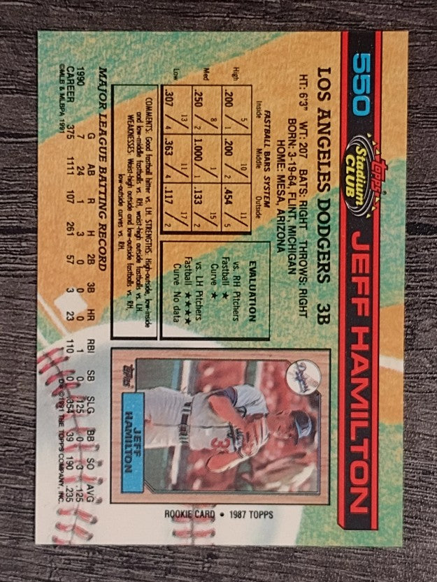 1991 Stadium Club #550 Jeff Hamilton