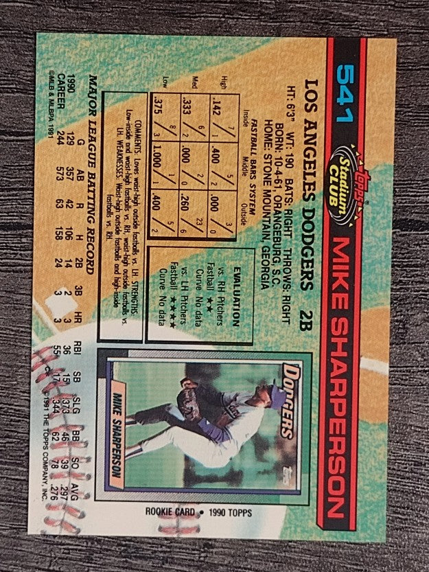 1991 Stadium Club #541 Mike Sharperson