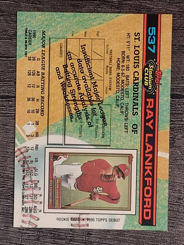 1991 Stadium Club #537 Ray Lankford