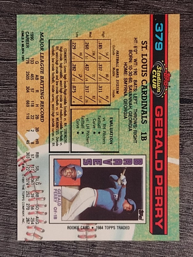 1991 Stadium Club #379 Gerald Perry