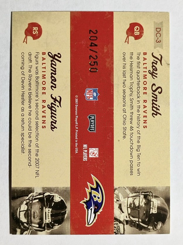 2007 Playoff Contenders Draft Class Gold Holofoil #3 Troy Smith/Yamon Figurs
