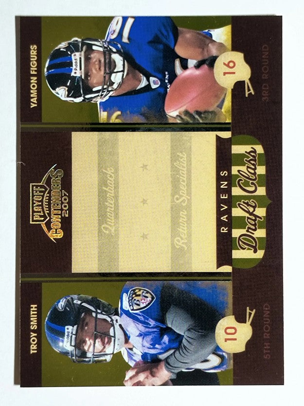 2007 Playoff Contenders Draft Class Gold Holofoil #3 Troy Smith/Yamon Figurs