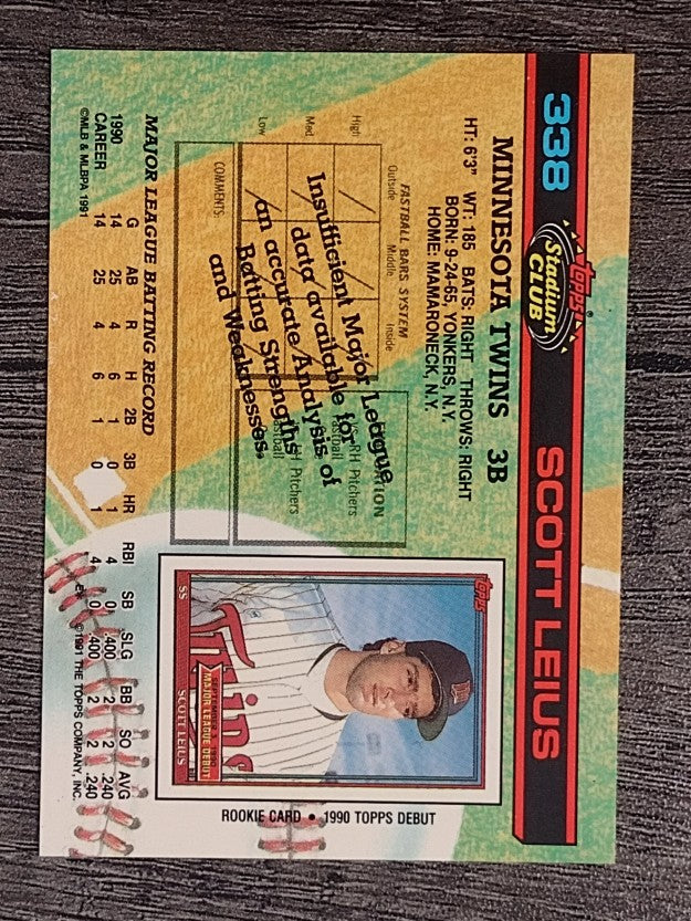 1991 Stadium Club #338 Scott Leius