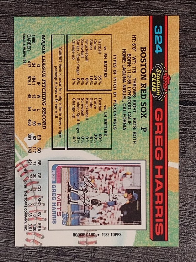 1991 Stadium Club #324 Greg Harris