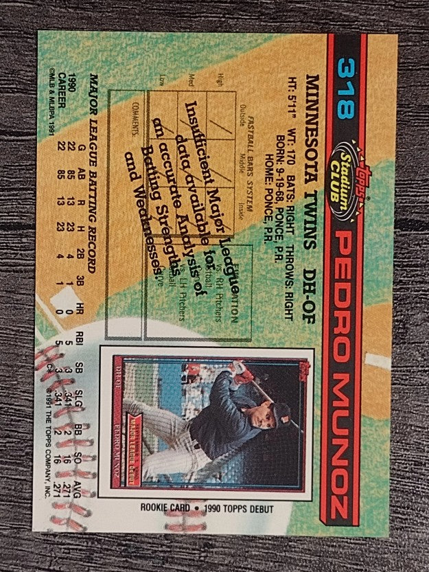 1991 Stadium Club #318 Pedro Munoz RC