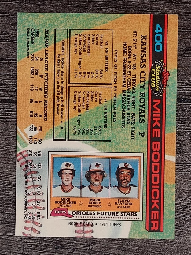 1991 Stadium Club #400 Mike Boddicker