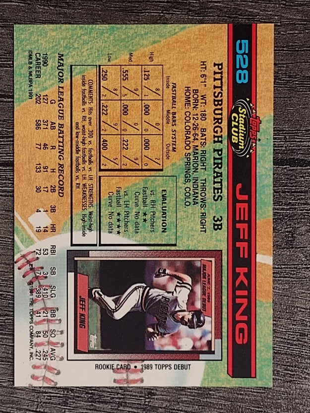 1991 Stadium Club #528 Jeff King