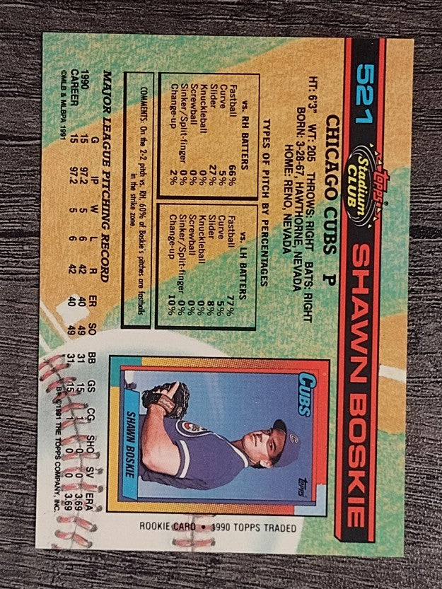 1991 Stadium Club #521 Shawn Boskie