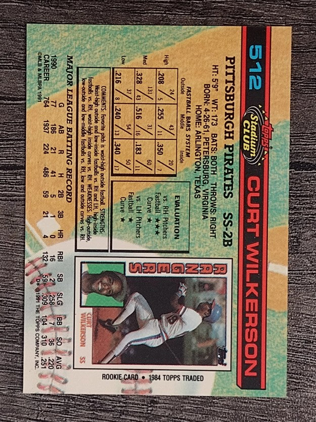 1991 Stadium Club #512 Curt Wilkerson