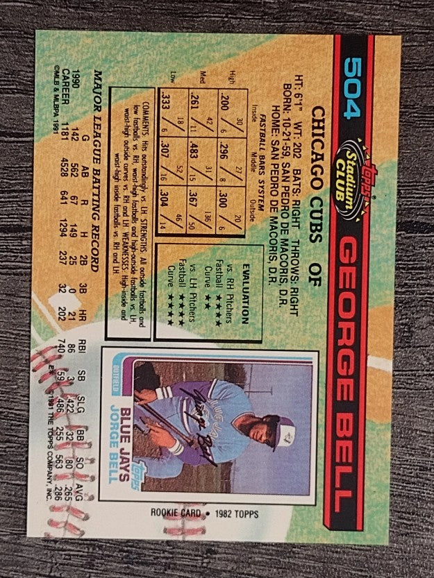 1991 Stadium Club #504 George Bell
