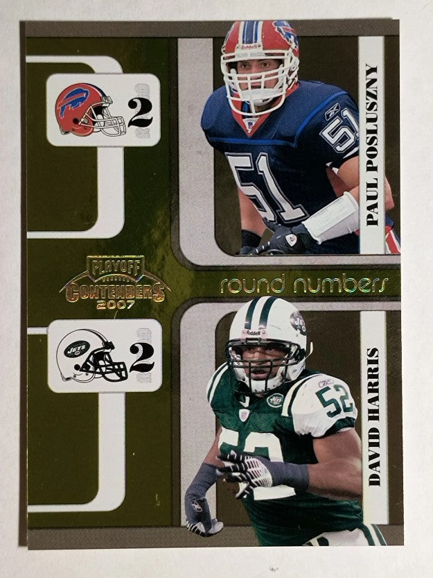 2007 Playoff Contenders Round Numbers Gold Holofoil Paul Posluszny/David Harris