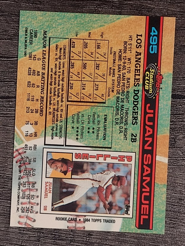 1991 Stadium Club #495 Juan Samuel