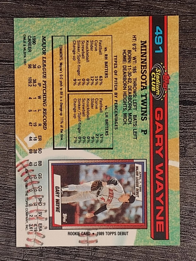 1991 Stadium Club #491 Gary Wayne