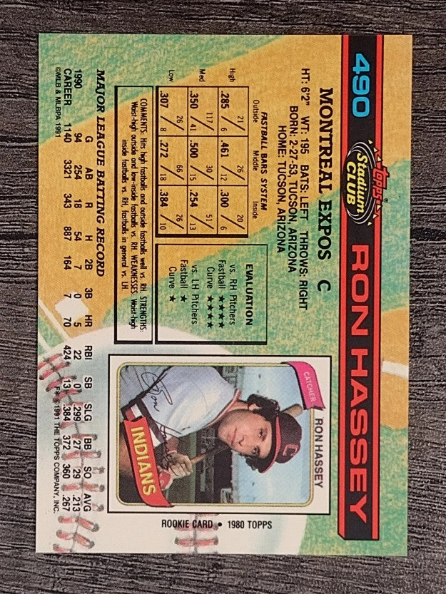 1991 Stadium Club #490 Ron Hassey