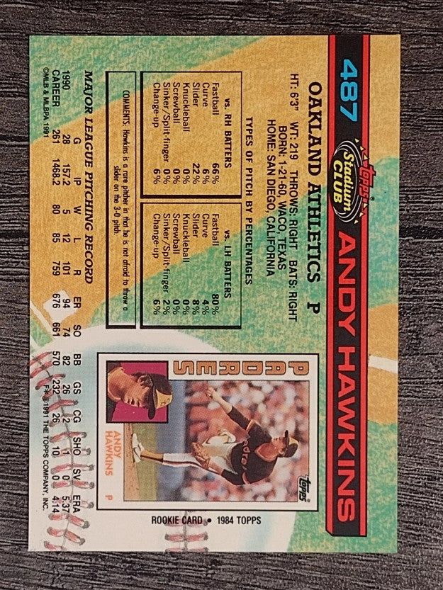 1991 Stadium Club #487 Andy Hawkins