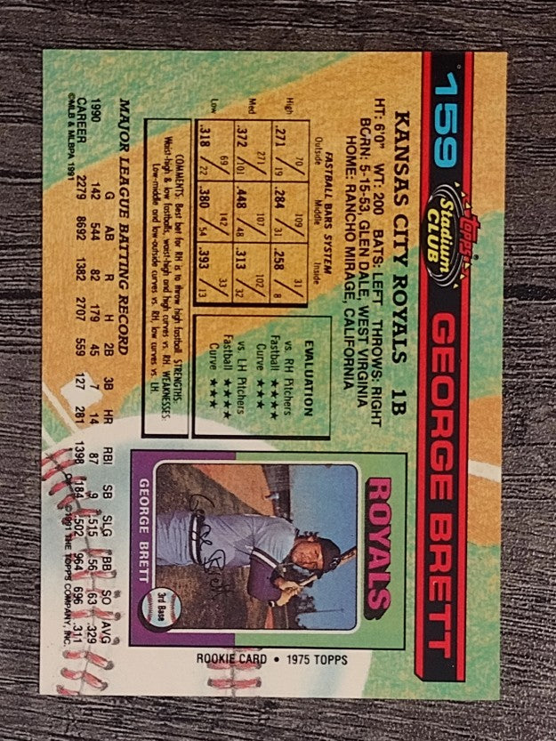 1991 Stadium Club #159 George Brett