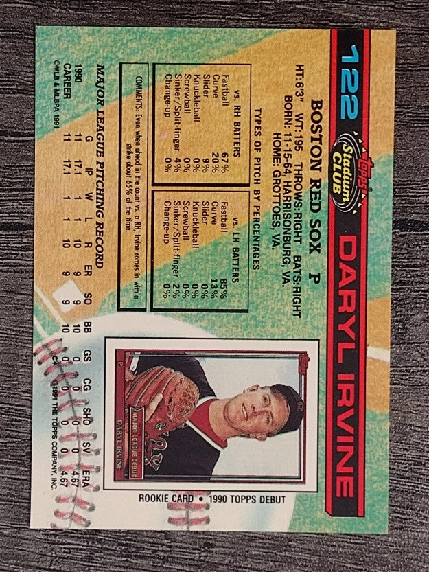 1991 Stadium Club #122 Daryl Irvine RC