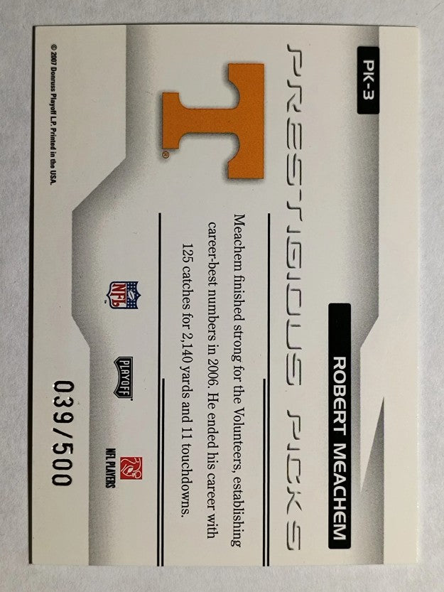 2007 Playoff Prestige Prestigious Picks Black #3 Robert Meachem