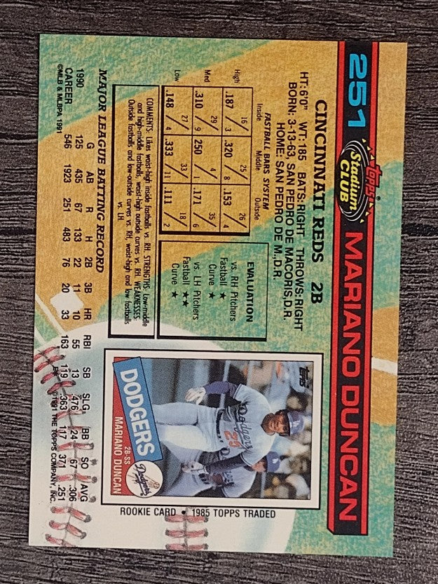 1991 Stadium Club #251 Mariano Duncan