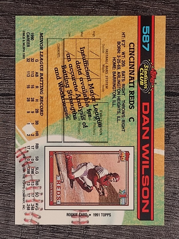 1991 Stadium Club #587 Dan Wilson RC