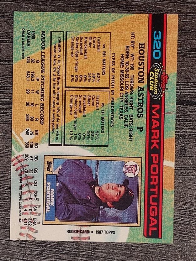 1991 Stadium Club #320 Mark Portugal