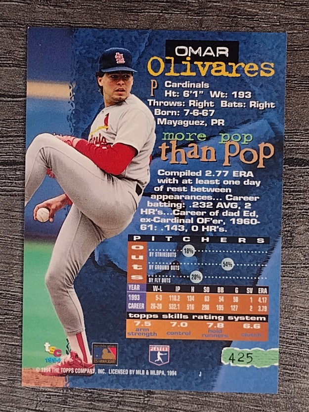 1994 Stadium Club #425 Omar Olivares