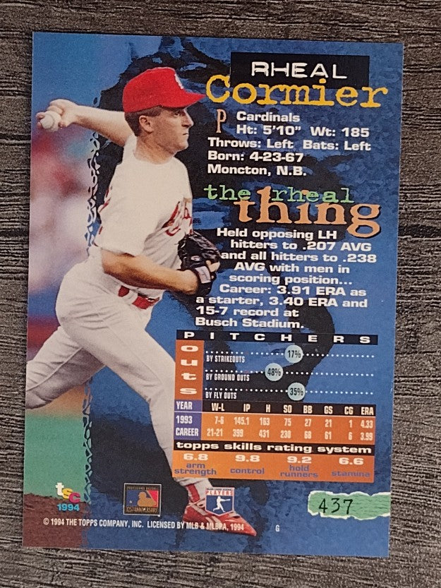 1994 Stadium Club #437 Rheal Cormier