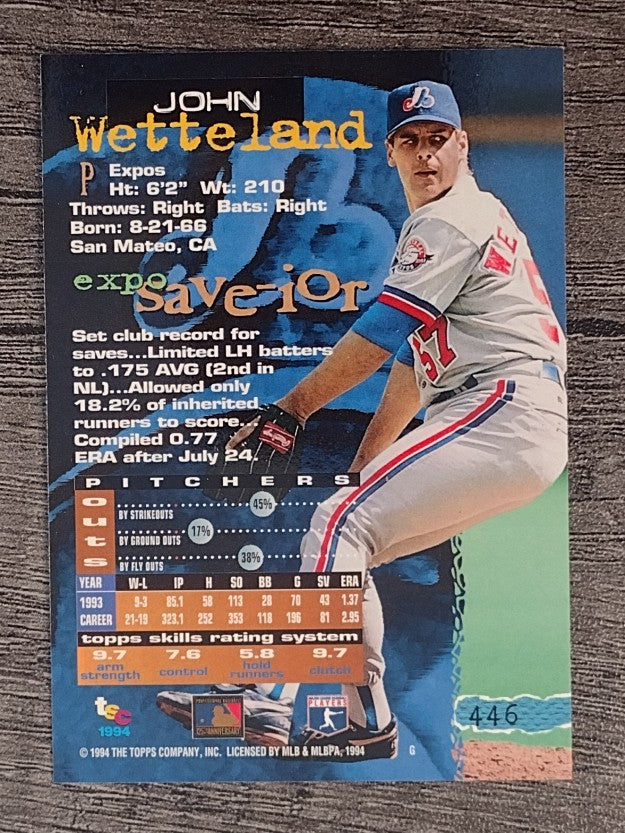 1994 Stadium Club #446 John Wetteland