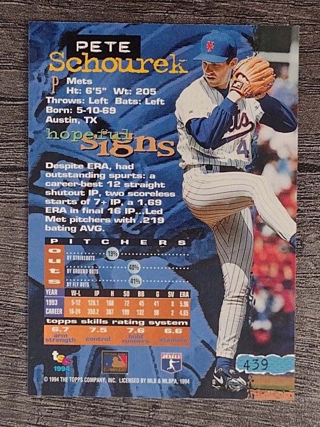 1994 Stadium Club #439 Pete Schourek