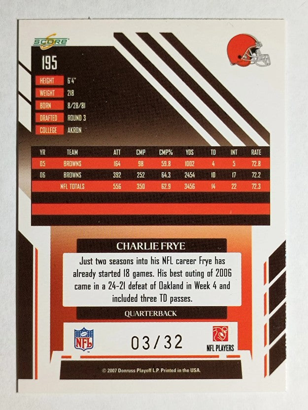 2007 Select Artist's Proof #195 Charlie Frye