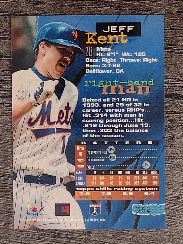 1994 Stadium Club #362 Jeff Kent