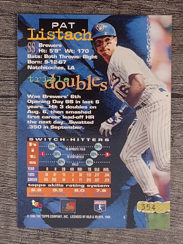 1994 Stadium Club #354 Pat Listach