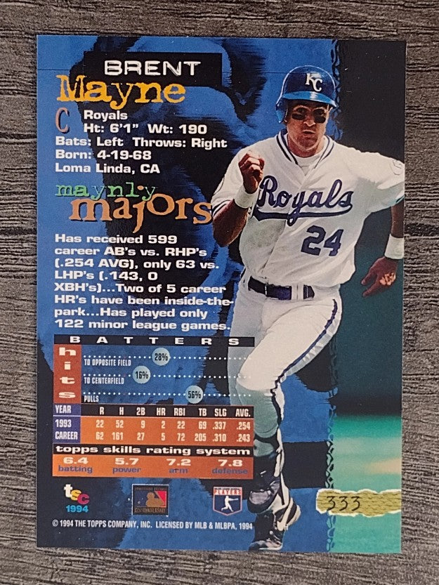 1994 Stadium Club #333 Brent Mayne