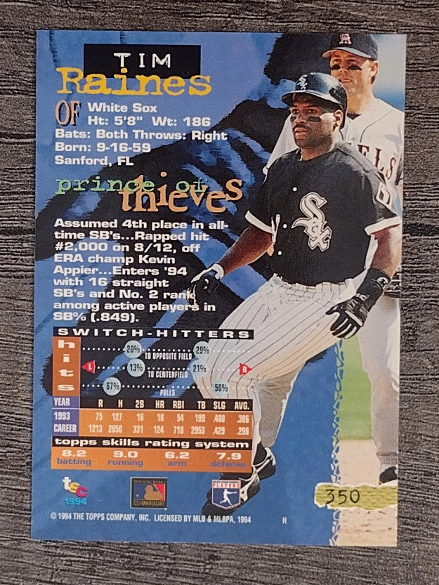 1994 Stadium Club #350 Tim Raines