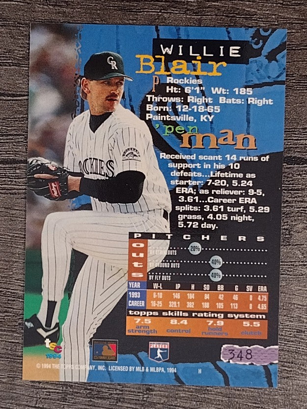 1994 Stadium Club #348 Willie Blair