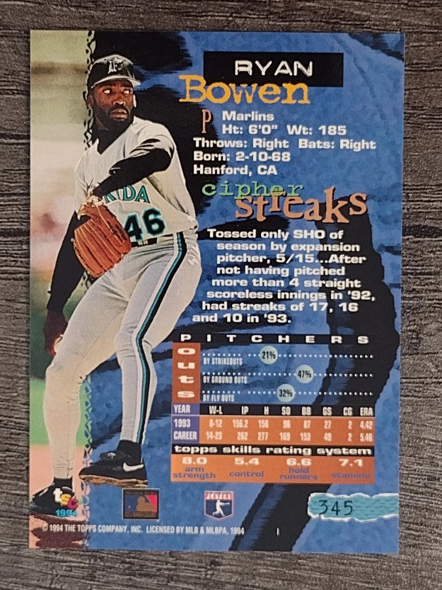 1994 Stadium Club #345 Ryan Bowen
