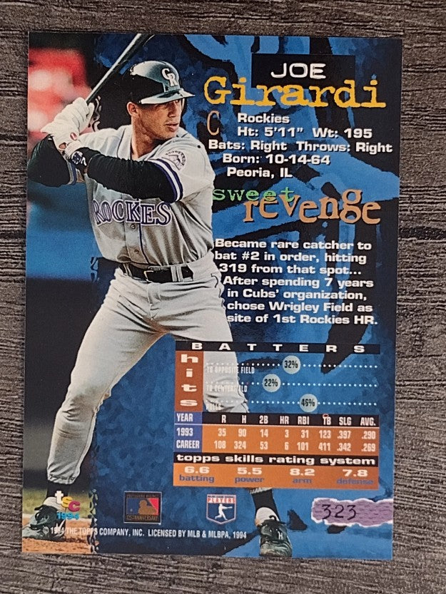 1994 Stadium Club #323 Joe Girardi
