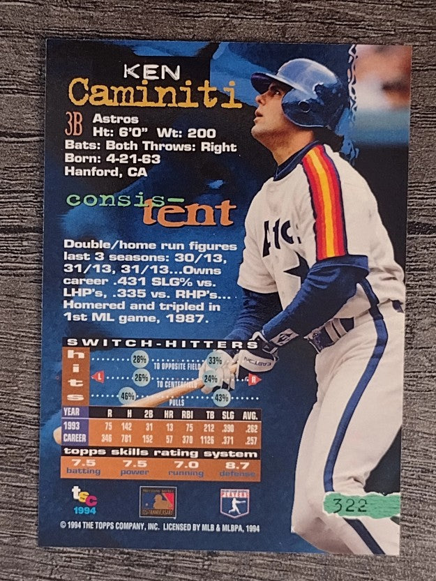 1994 Stadium Club #322 Ken Caminiti