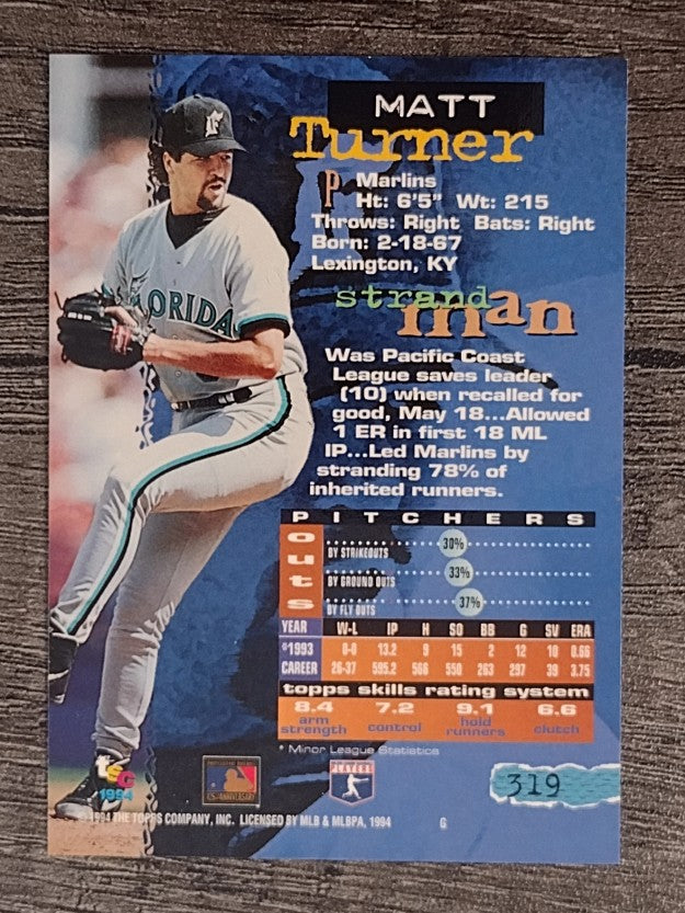 1994 Stadium Club #319 Matt Turner
