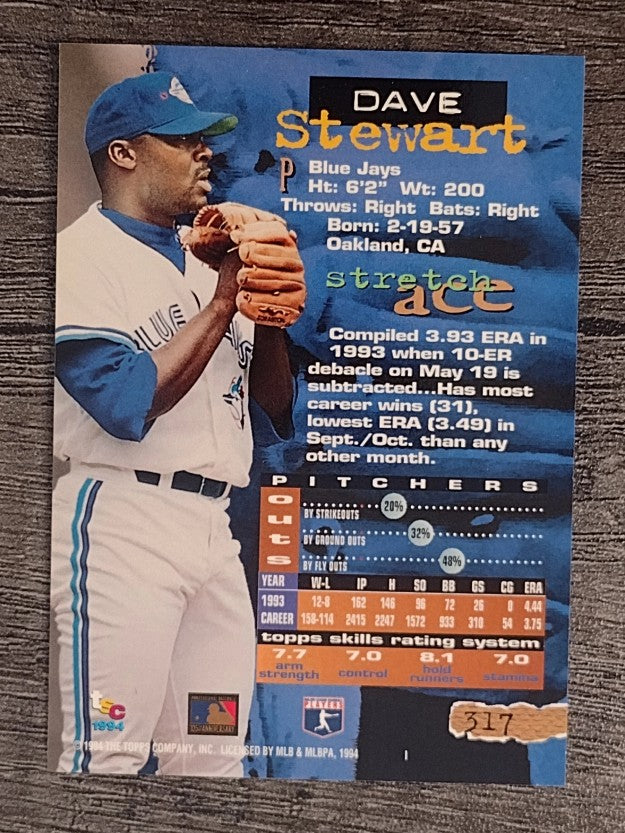 1994 Stadium Club #317 Dave Stewart